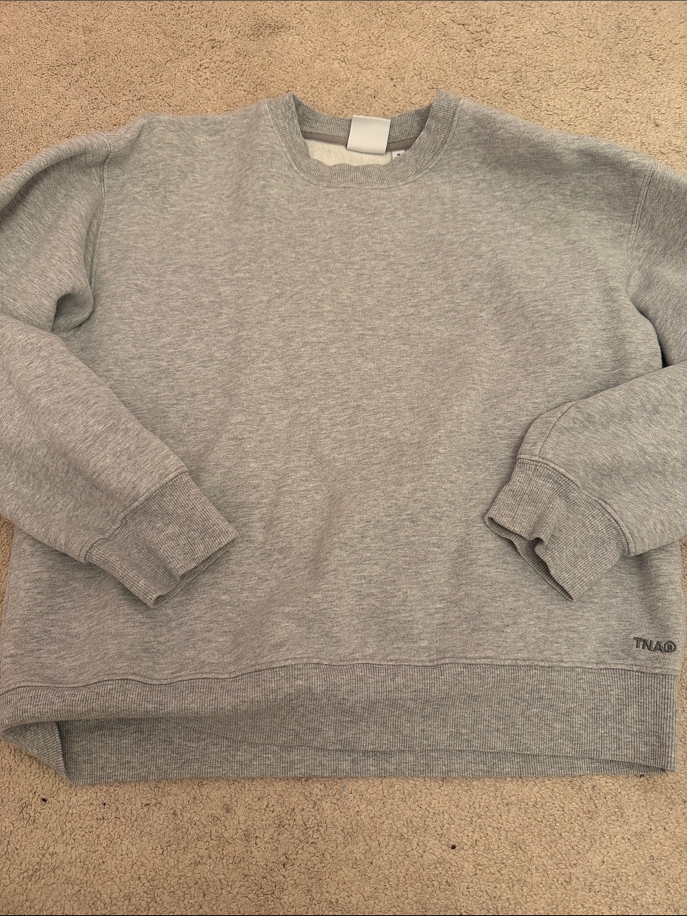 Aritzia Men's Light Grey Crewneck Sweatshirt